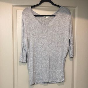 Gray quarter sleeve top